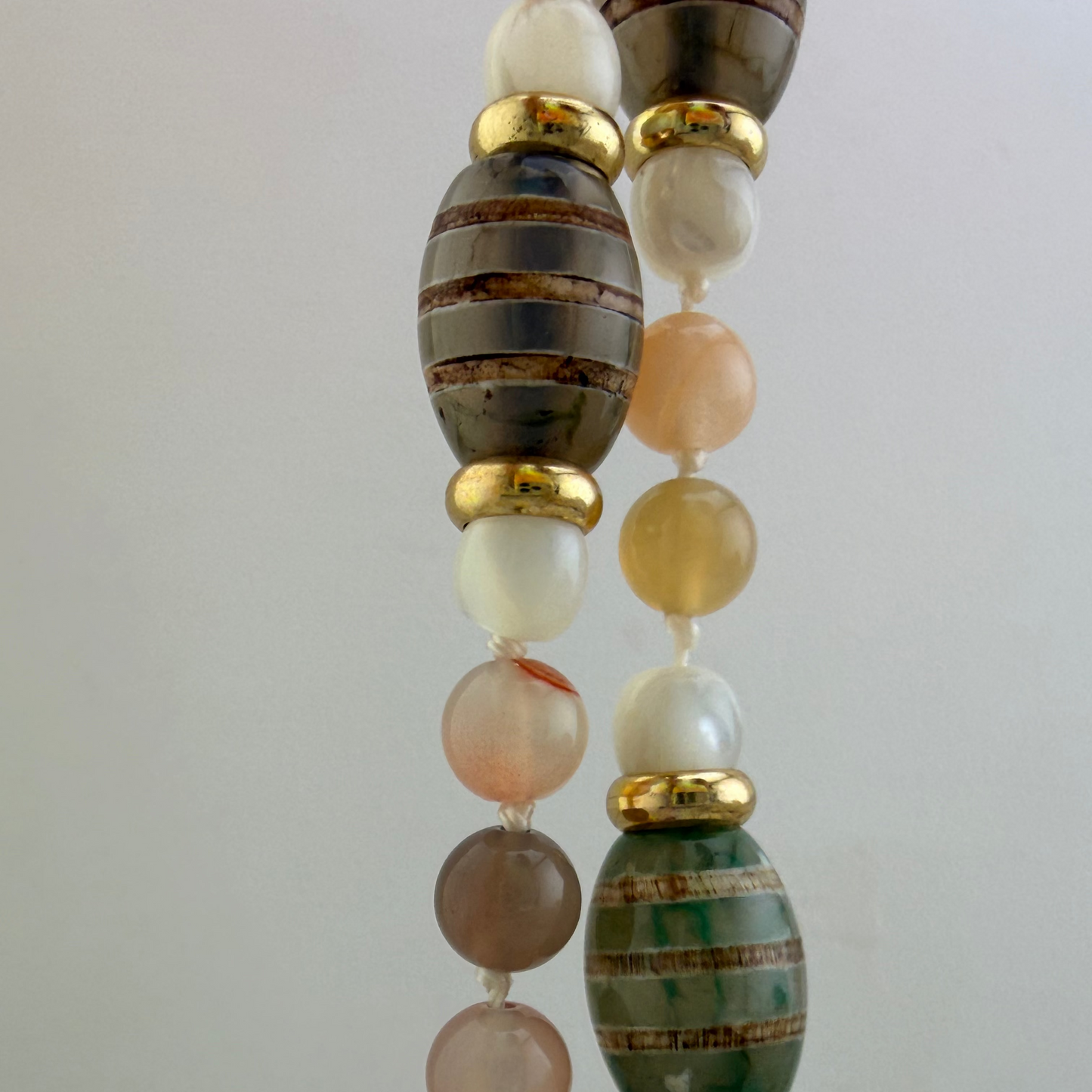 Tibetan Agate, Mother of Pearl, & Mozambique Agate