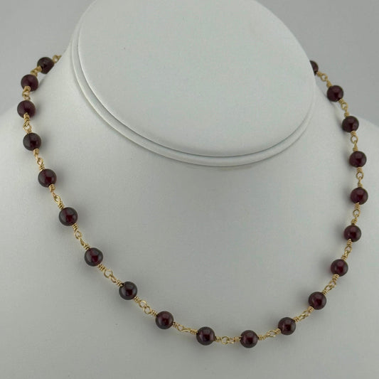Necklace: Wire-Wrapped Garnet