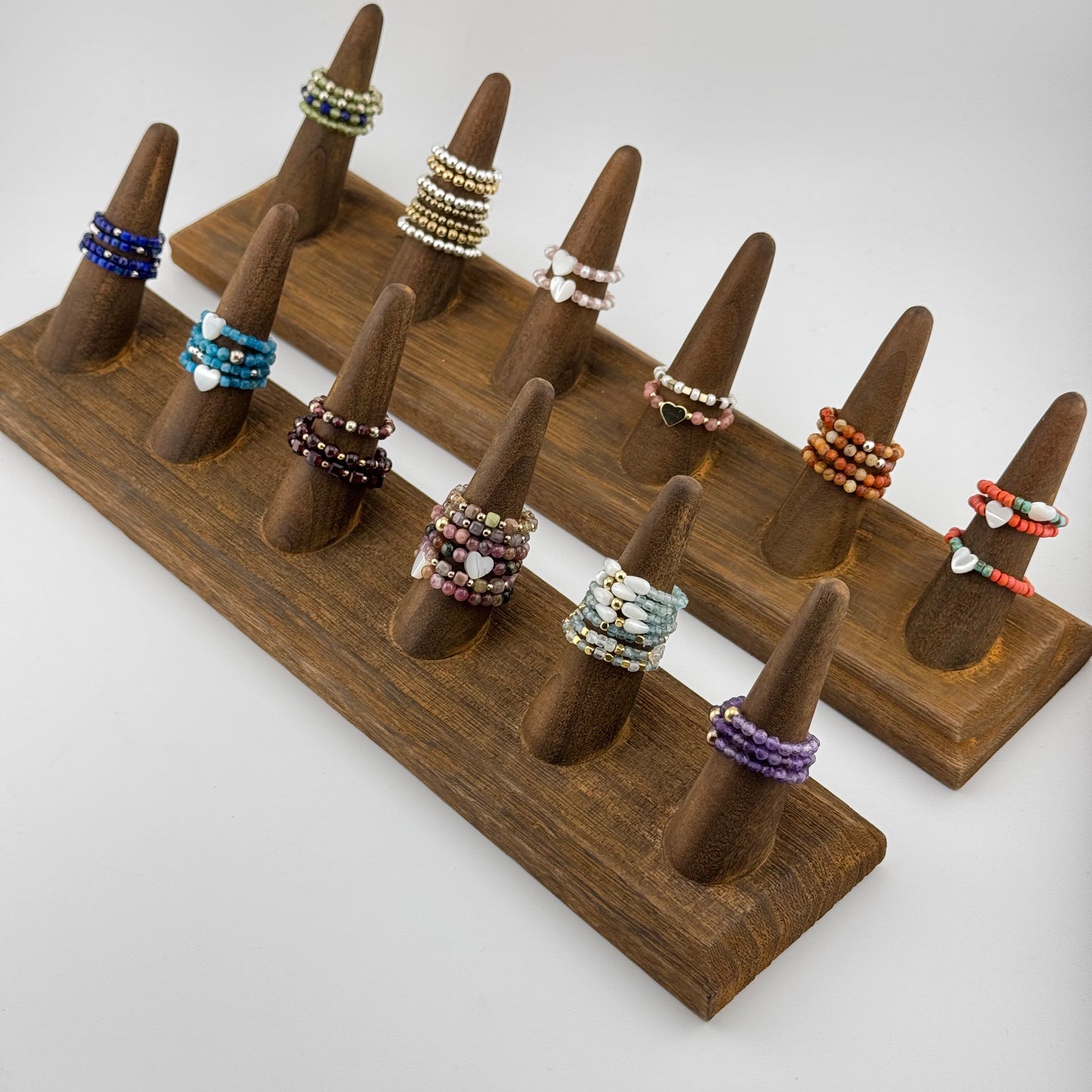 Rings: Gemstones/Beads on Elastic