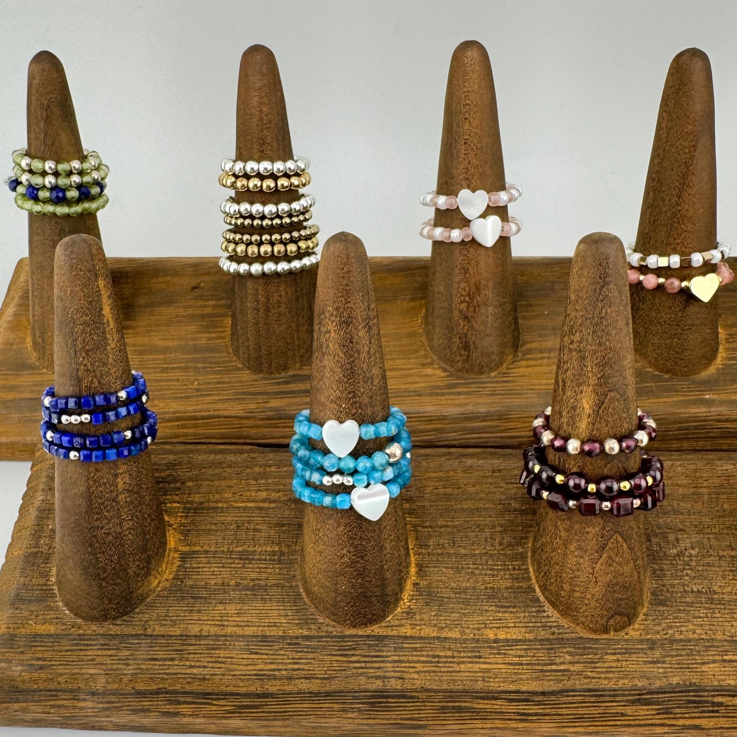 Rings: Gemstones/Beads on Elastic