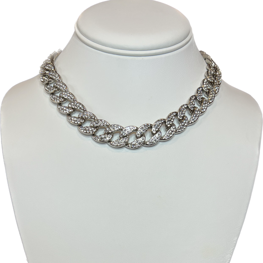Necklace: Chunky Curb Cuban Twist