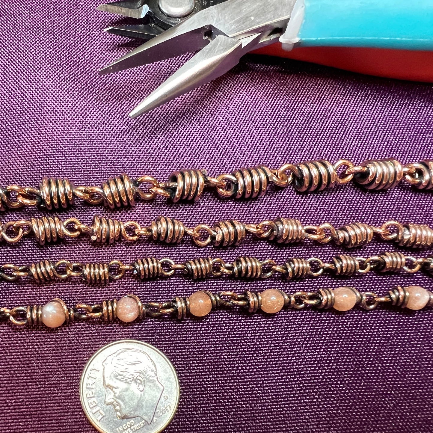 Wire-wrapped: Copper and Botswana Agate Set