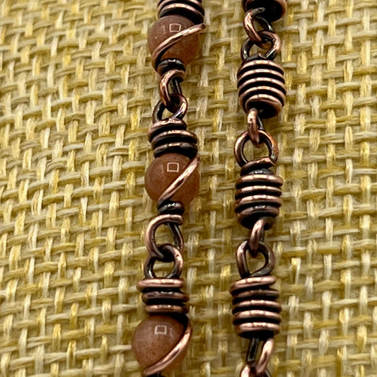 Wire-wrapped: Copper and Botswana Agate Set