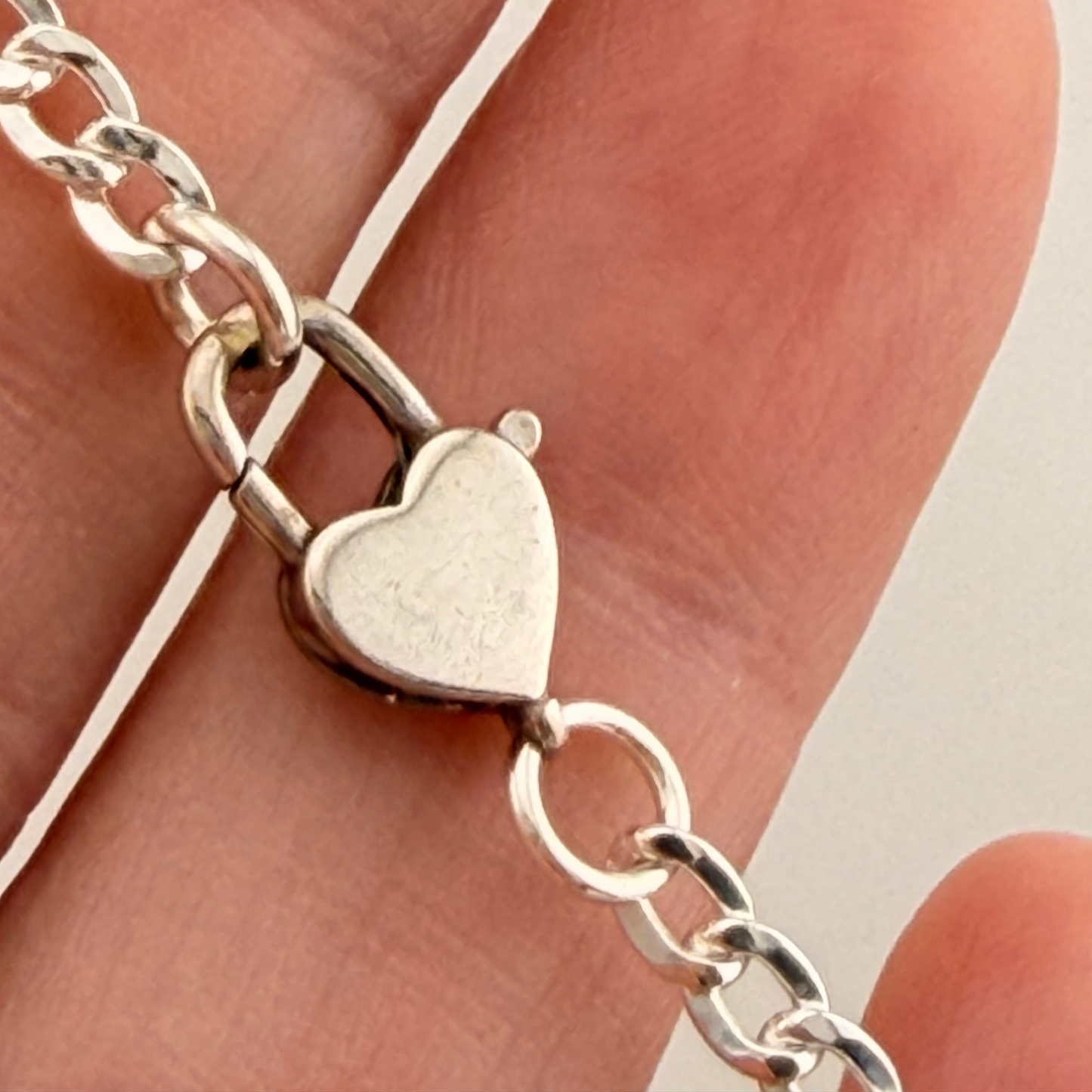 Necklace: 16-18.5" Sterling Silver Heart Wave Chain
