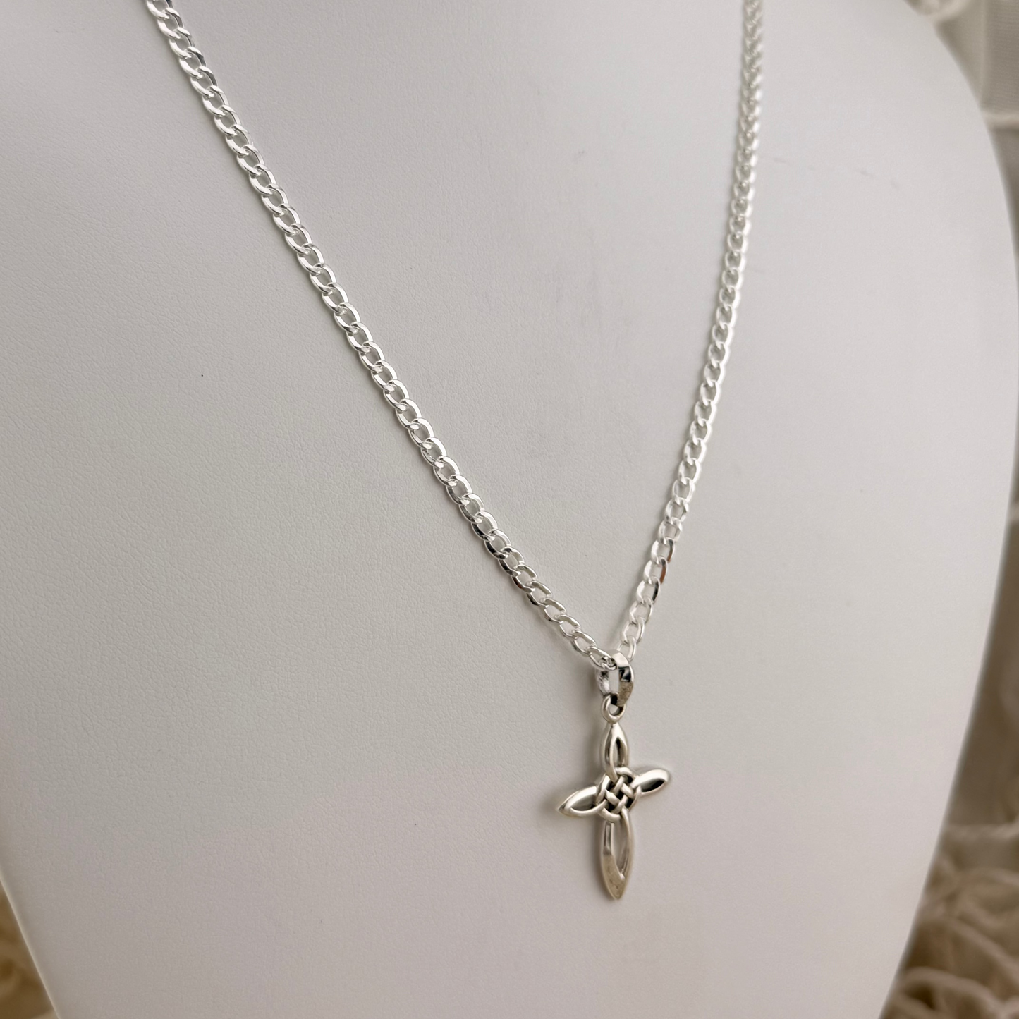 Necklace: 18" Sterling Silver Celtic Cross