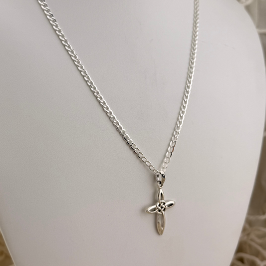 Necklace: 18" Sterling Silver Celtic Cross