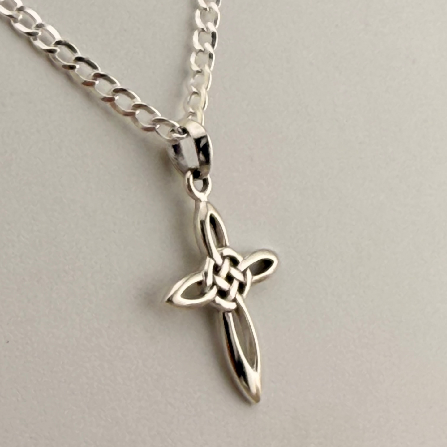 Necklace: 18" Sterling Silver Celtic Cross