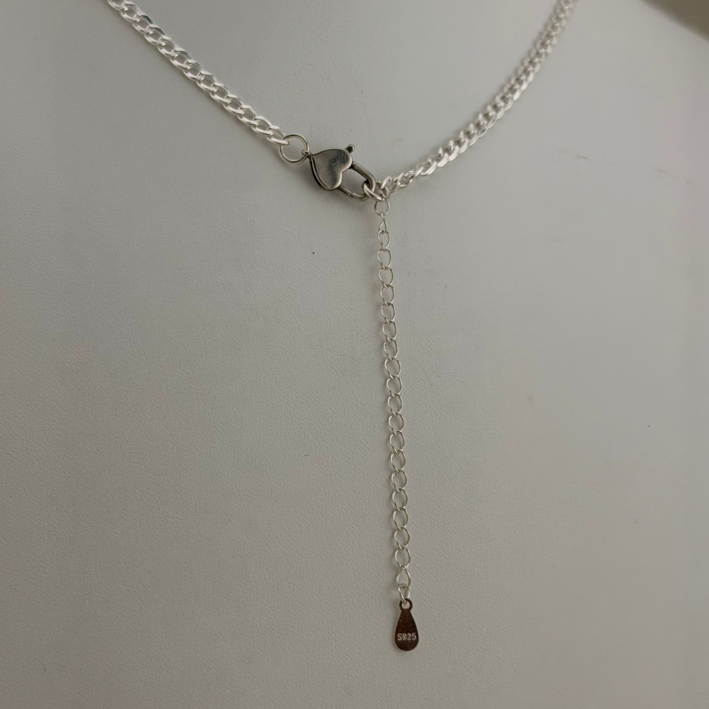 Necklace: 16-18.5" Sterling Silver Heart Wave Chain