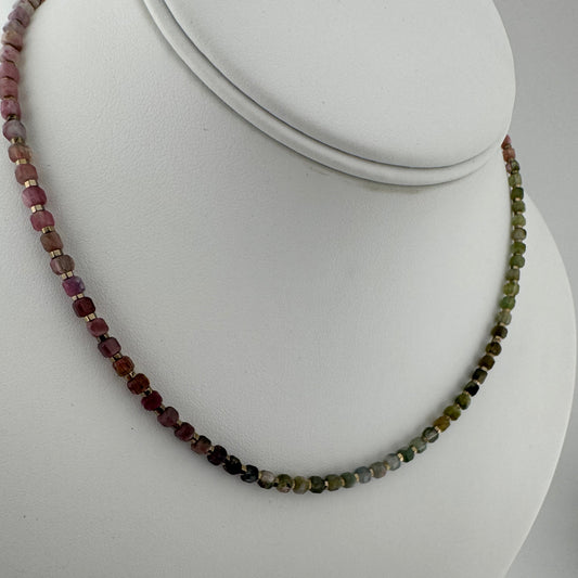 Necklace: Gemstone Rainbow Tourmaline (16")
