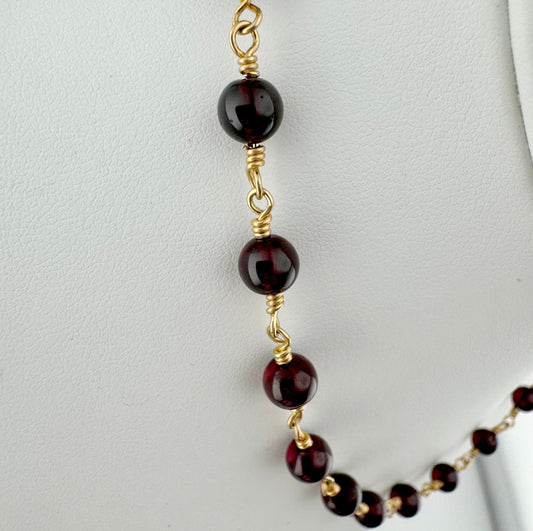 Necklace: Wire-Wrapped Garnet