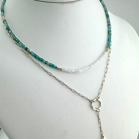 Necklace: Gemstone Apatite & Moonstone