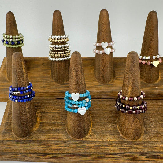 Rings:  Gemstones/Beads on Elastic