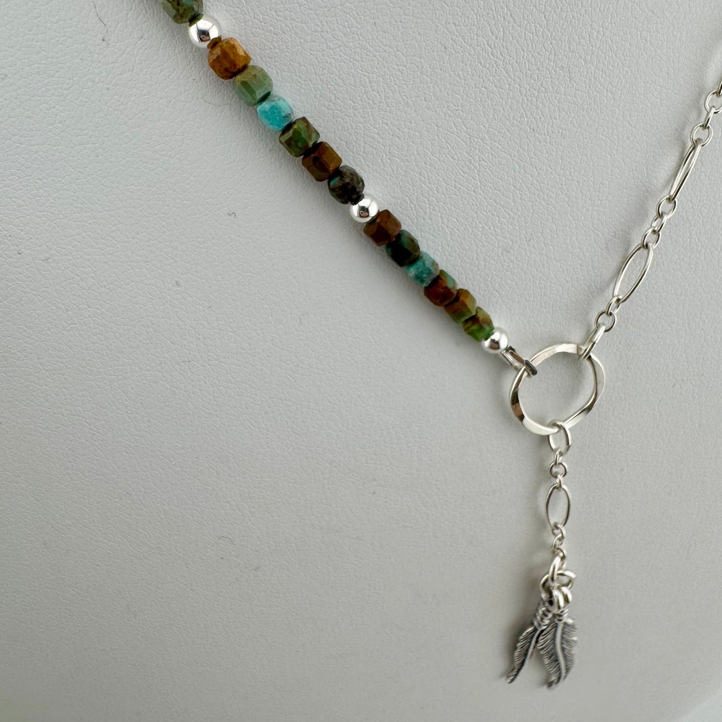 Necklace: Custom Y Turquoise and Sterling Silver
