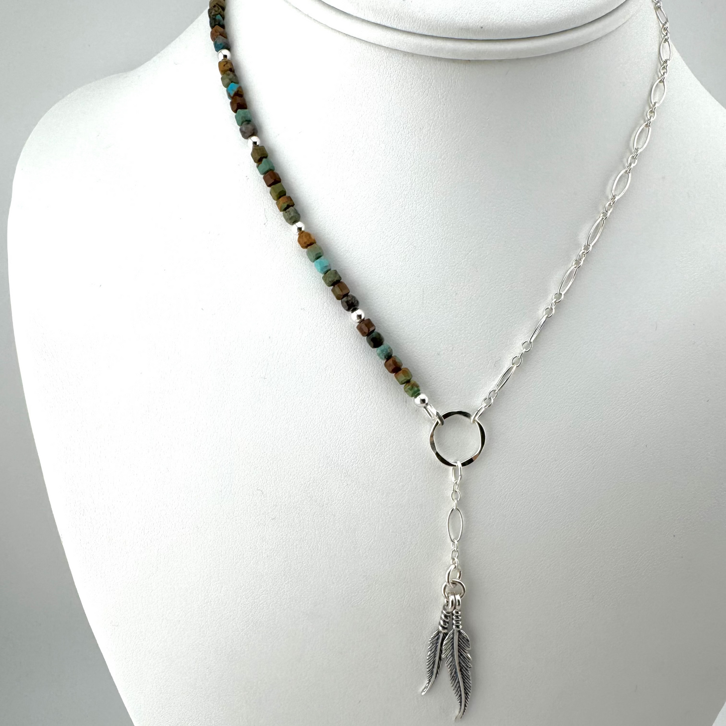 Necklace: Custom Y Turquoise and Sterling Silver