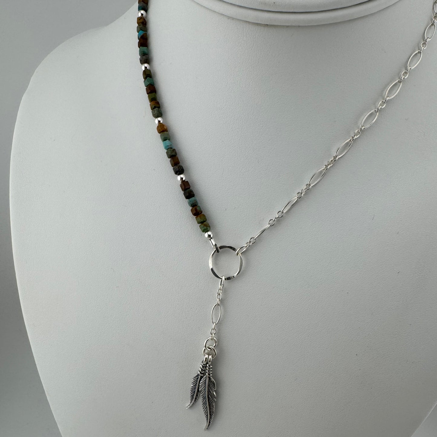 Necklace: Custom Y Turquoise and Sterling Silver