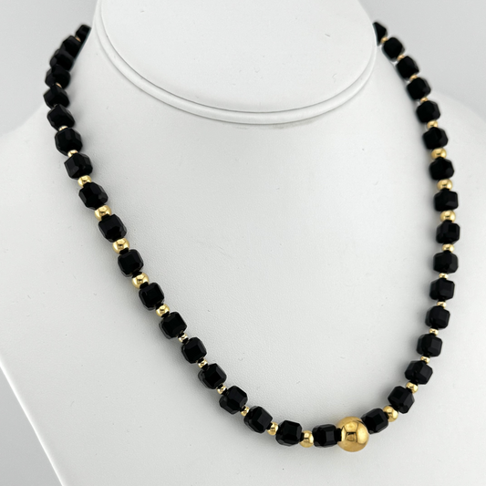 Onyx & Gold Filled Beads